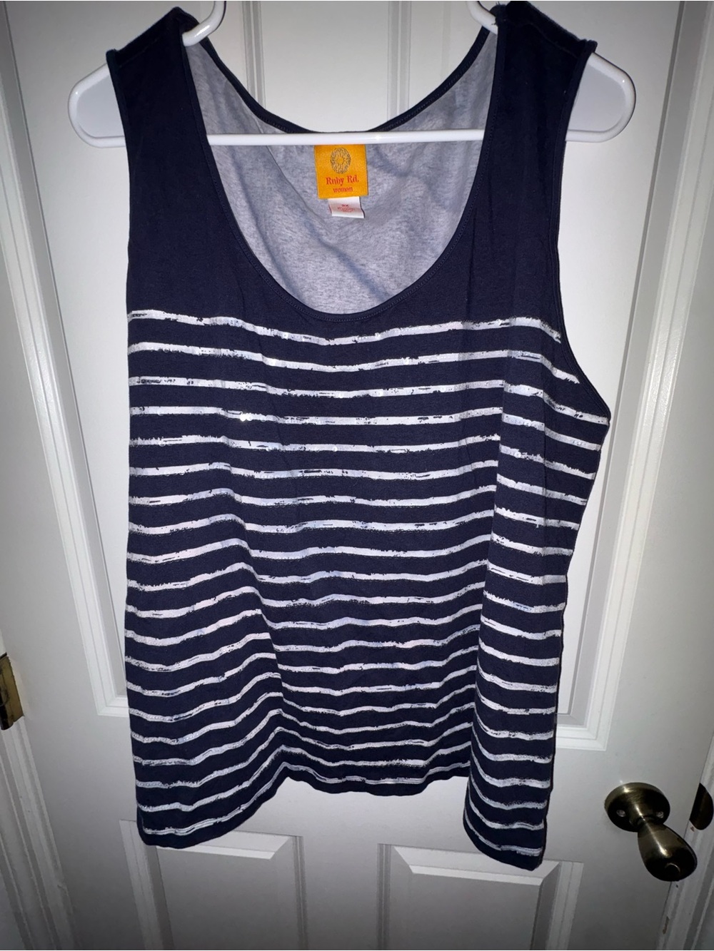 Rudy Rd Navy and White Striped Tank